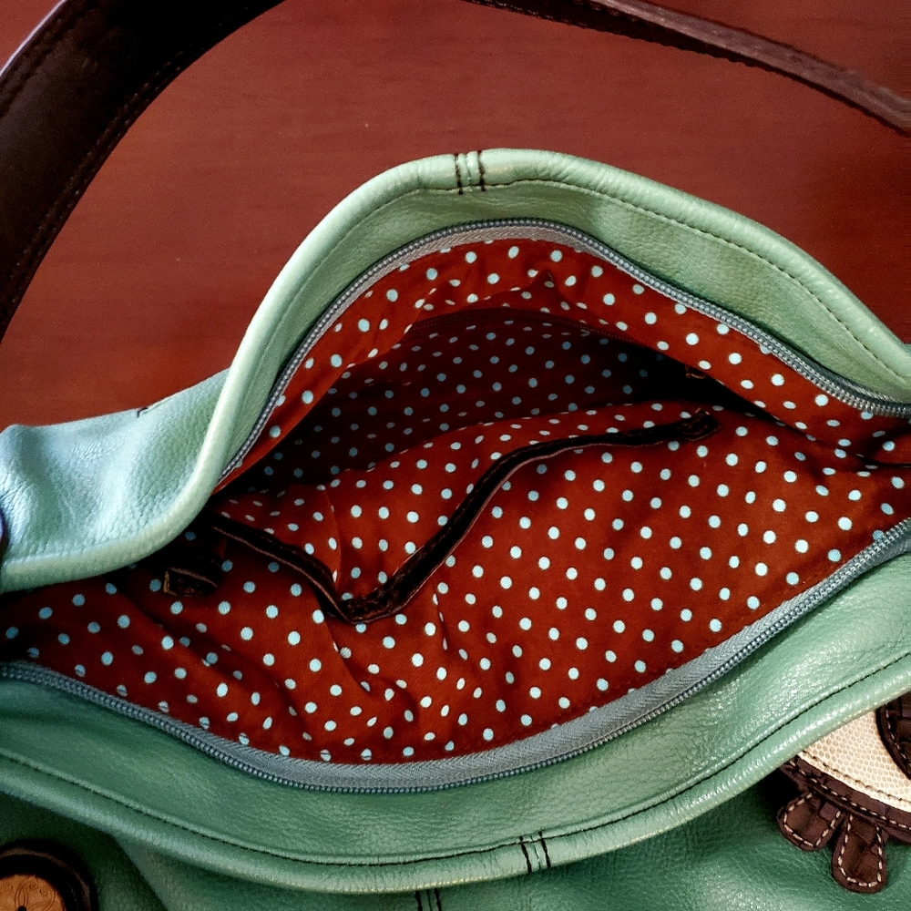 Chala Teal Owl Hobo Handbag - Picture 7 of 8